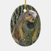Funny Squirrel kerstversiering Keramisch Ornament (Voorkant)