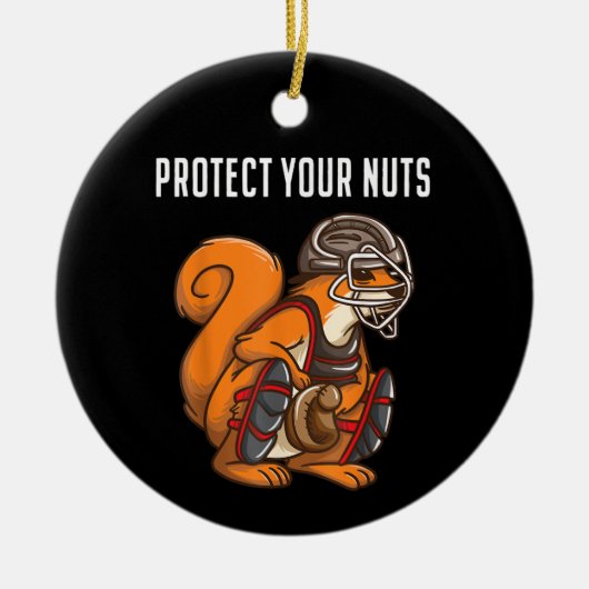 Funny Squirrel Lover Baseball Catcher Gift Boys Gi Keramisch Ornament (Voorkant)