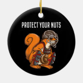 Funny Squirrel Lover Baseball Catcher Gift Boys Gi Keramisch Ornament (Achterkant)