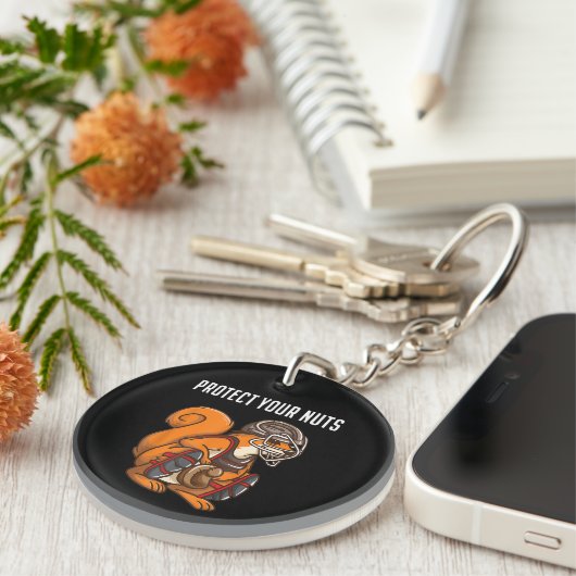 Funny Squirrel Lover Baseball Catcher Gift Boys Gi Sleutelhanger (Voorkant Rechts)