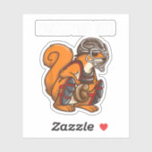 Funny Squirrel Lover Baseball Catcher Gift Boys Gi Sticker (Vel)