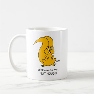 Funny Squirrel Nut House Cartoon Koffiemok