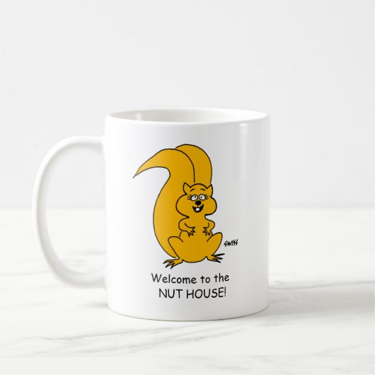Funny Squirrel Nut House Cartoon Koffiemok (Links)