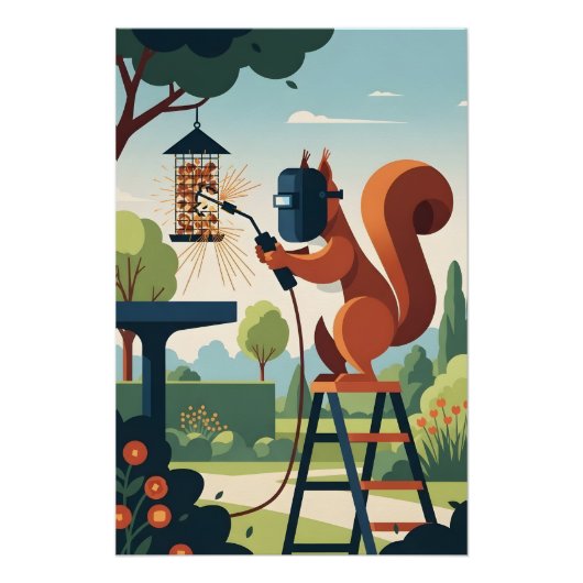 Funny squirrel perfect poster (Voorkant)