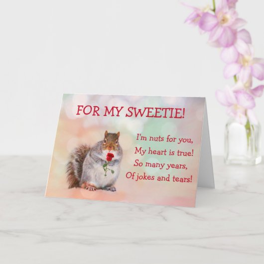 Funny Squirrel Poetry Birthday Kaart (Orchidee)