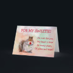 Funny Squirrel Poetry Birthday Kaart<br><div class="desc">Show je liefje hoeveel je van hem/haar houdt met deze gekke eekhoorn poëzie kaart. Creëer je eigen ritme en laat de romance beginnen. Bedankt om te zoeken! Foto ©Christine Greenspan</div>