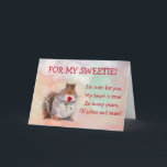 Funny Squirrel Poetry Birthday Kaart<br><div class="desc">Show je liefje hoeveel je van hem/haar houdt met deze gekke eekhoorn poëzie kaart. Creëer je eigen ritme en laat de romance beginnen. Bedankt om te zoeken! Foto ©Christine Greenspan</div>