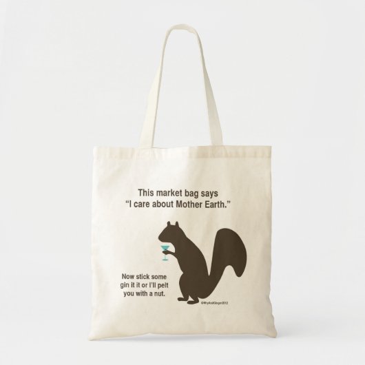 Funny squirrel shopping bag tote bag (Voorkant)