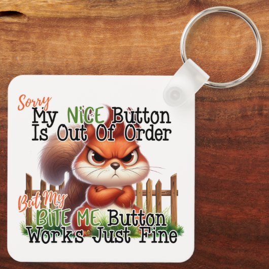 Funny Squirrel Sleutelhanger (Achterkant)