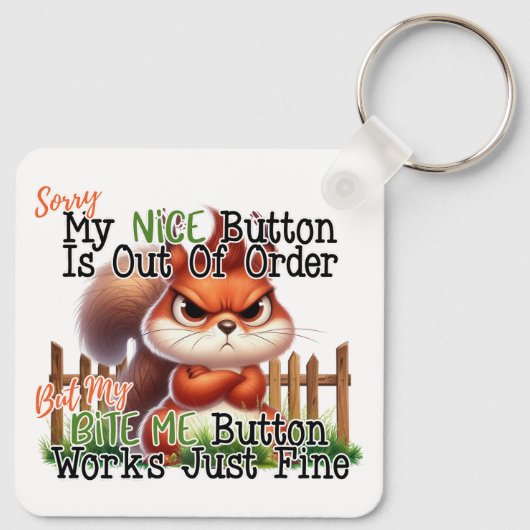 Funny Squirrel Sleutelhanger (Achterkant)