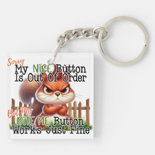 Funny Squirrel Sleutelhanger (Achterkant)