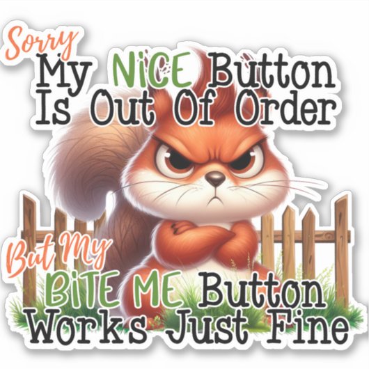 Funny Squirrel Sticker (Voorkant)