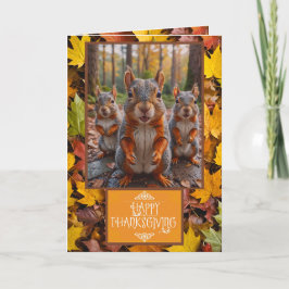 Funny Squirrel Thanksgiving Kaart