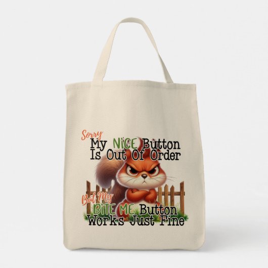 Funny Squirrel Tote Bag (Achterkant)