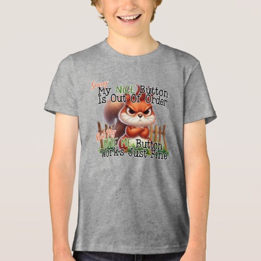 Funny Squirrel Tri-Blend Shirt (Voorkant)