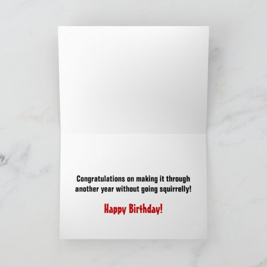 Funny Squirrel Verjaardag Kaart (Binnen)