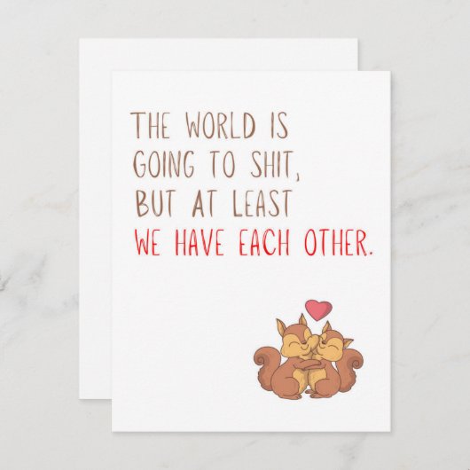 Funny Squirrel Verjaardag/Valentijnsdag Kaart (Voorkant / Achterkant)