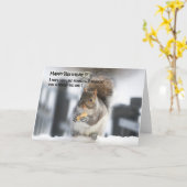 Funny squirrel verjaardagskaart - Big pinda Kaart (Gele Bloem)