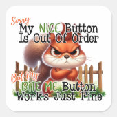 Funny Squirrel Vierkante Sticker (Voorkant)
