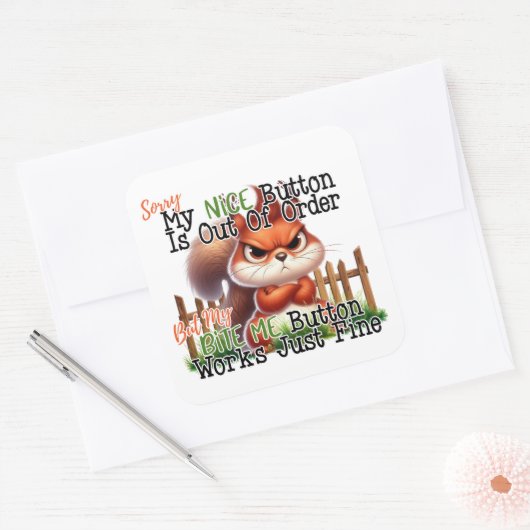 Funny Squirrel Vierkante Sticker (Envelop)