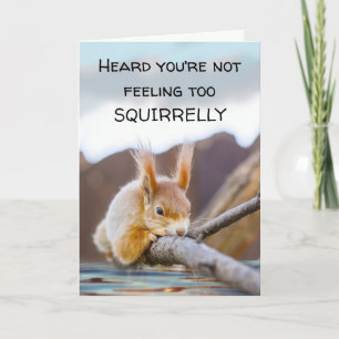 Funny Squirrel voelt zich beter snel goed Kaart