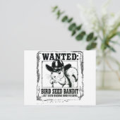 Funny Squirrel Wanted Poster | Bird Seed Bandit Co Briefkaart (Staand voorkant)