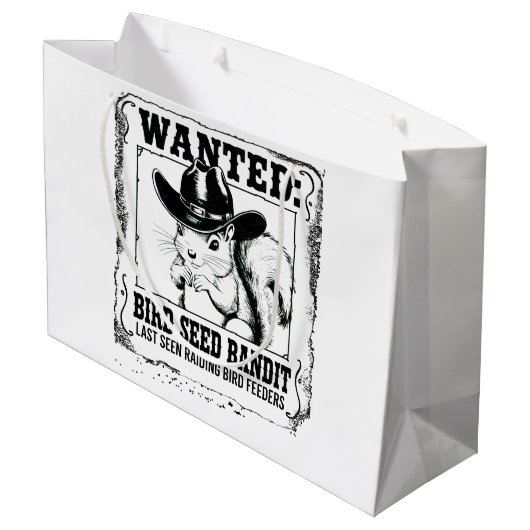 Funny Squirrel Wanted Poster | Bird Seed Bandit Co Groot Cadeauzakje (Achterkant Gekanteld)