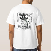 Funny Squirrel Wanted Poster | Bird Seed Bandit Co T-shirt (Achterkant)