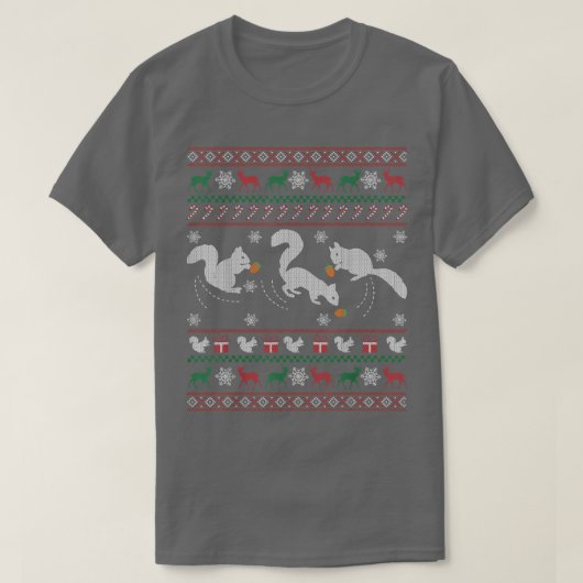 Funny Squirrels Ugly kerstSweater Gift T-shirt (Design voorkant)