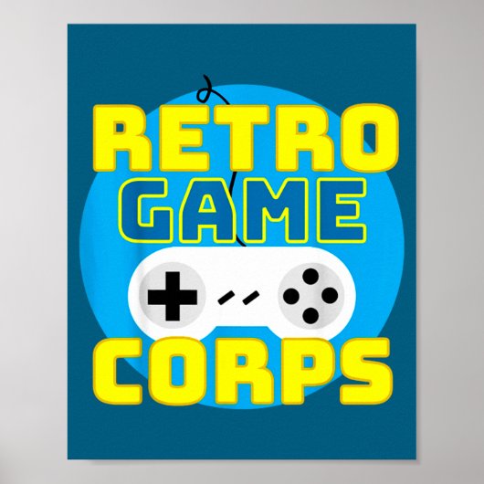 Funny Srt Game Lover Quote Retro Game Corps Basic Poster (Voorkant)
