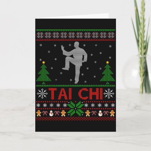 Funny Srts Lover Santa Ugly Tai Chi Christmas  Kaart (Voorkant)