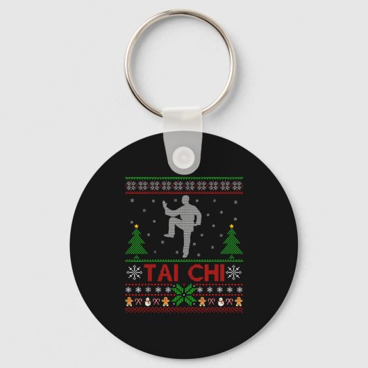 Funny Srts Lover Santa Ugly Tai Chi Christmas  Sleutelhanger (Voorkant)