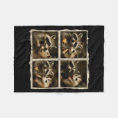 Funny Ssum And Raccoon Photobooth Selfie Trash Fer Fleece Deken (Voorkant (Horizontaal))