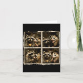 Funny Ssum And Raccoon Photobooth Selfie Trash Fer Kaart (Voorkant)