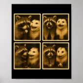 Funny Ssum And Raccoon Photobooth Selfie Trash Fer Poster (Voorkant)