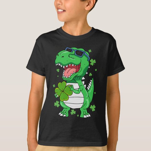 Funny St Pa-Rex Day Dinosaur St Patricks Day Boys T-shirt (Voorkant)