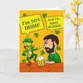 Funny St. Paddy's Day Bud Dancing Alien Leprechaun Kaart (Gele Bloem)