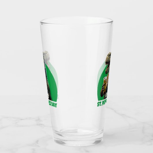 Funny St. Pat-T-Rex Celebration Beer-Loving Dino Glas (Rechts)