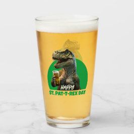 Funny St. Pat-T-Rex Celebration Beer-Loving Dino Glas