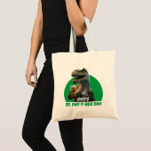 Funny St. Pat-T-Rex Celebration Beer-Loving Dino Tote Bag (Voorkant (product))