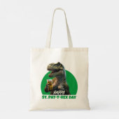 Funny St. Pat-T-Rex Celebration Beer-Loving Dino Tote Bag (Achterkant)