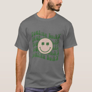 Funny St Patrick Day Feeling Lucky Smile Face Meme T-shirt