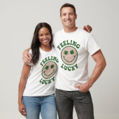 Funny St Patrick Day Feeling Lucky Smile Face T-shirt (Unisex)