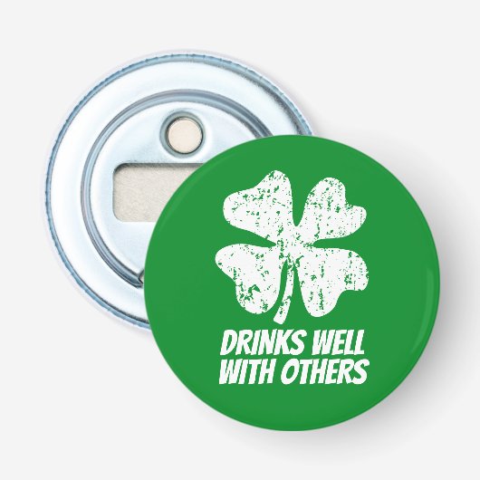 Funny St Patrick Day party magnetische flessenopen Button Flesopener (Voorkant)