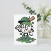 Funny St Patrick Days Baseball Design Feestdagenkaart (Staand voorkant)
