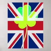 Funny St. Patrick Flag British Irish Shamrock Poster (Voorkant)