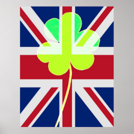 Funny St. Patrick Flag British Irish Shamrock Poster