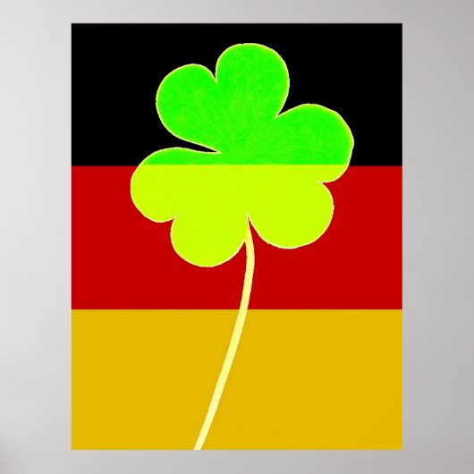 Funny St. Patrick Flag German Irish Shamrock Poster (Voorkant)