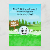 Funny St. Patrick’s Day Golf with Golf Ball Beer  Briefkaart (Voorkant)