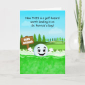 Funny St. Patrick’s Day Golf with Golf Ball Beer  Kaart (Voorkant)